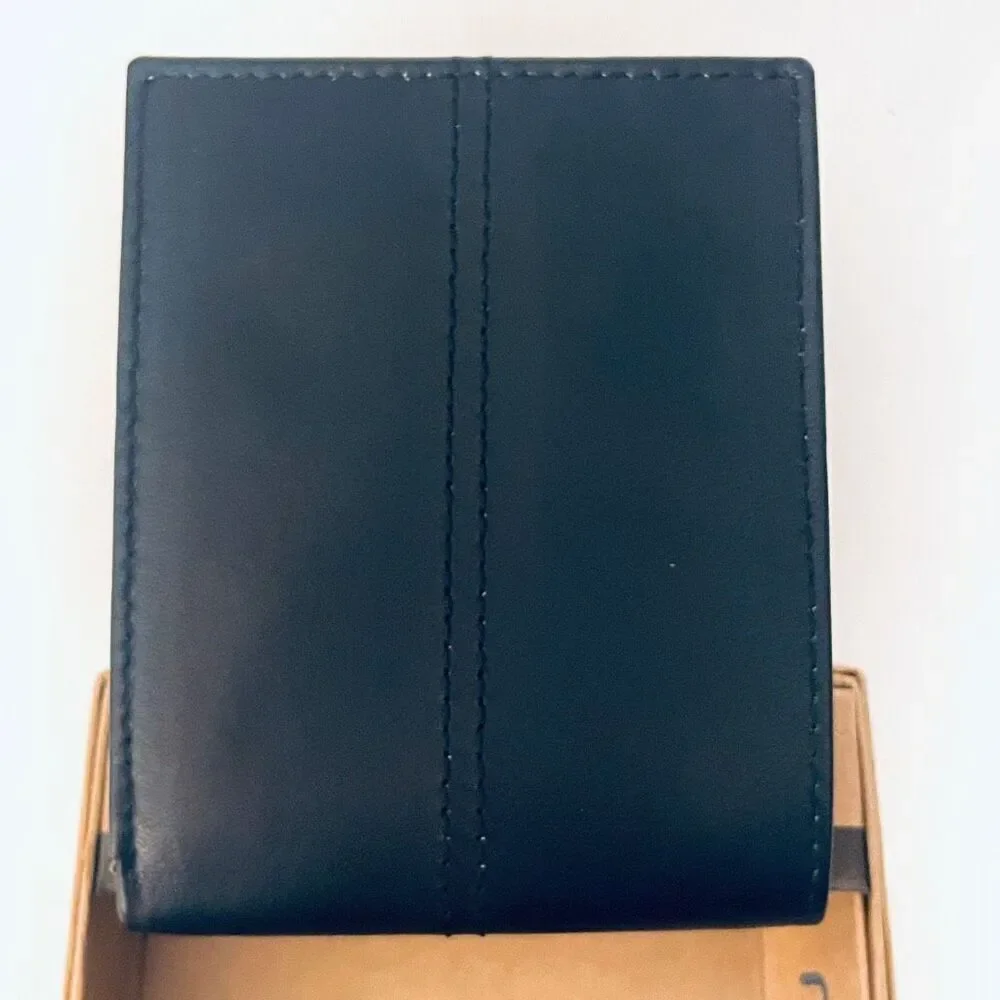NWT Gorgeous lucky brand Men black bifold genuine leather RFID Wallet w/Gift Box
